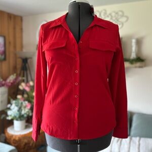 Calvin Klein Jeans Red Button-Down Shirt